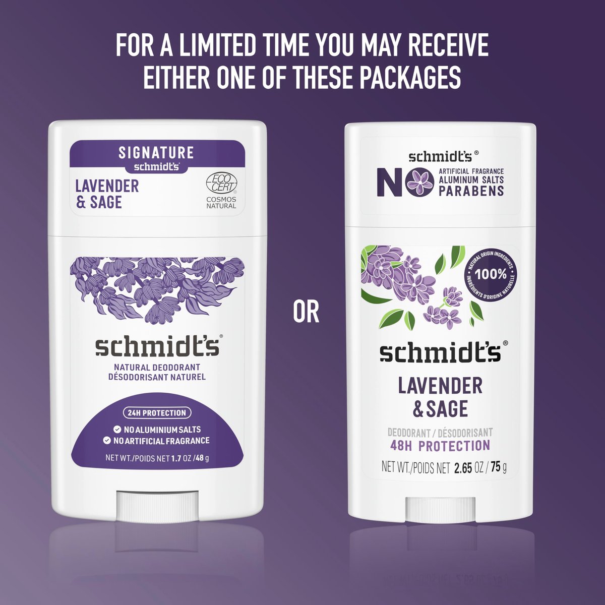 Schmidt's Natural Deodorant Lavender & Sage – Aluminum-Free, Vegan, 24-Hour Odor Protection for Women and Men, 2.65 oz - görsel 8