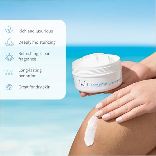 Inis the Energy of the Sea Rejuvenating Body Butter – Deep Moisturizing Whipped Body Cream with Seaweed Extract, Shea Butter & Argan Oil for Women and Men, 10.1 oz Avelisse