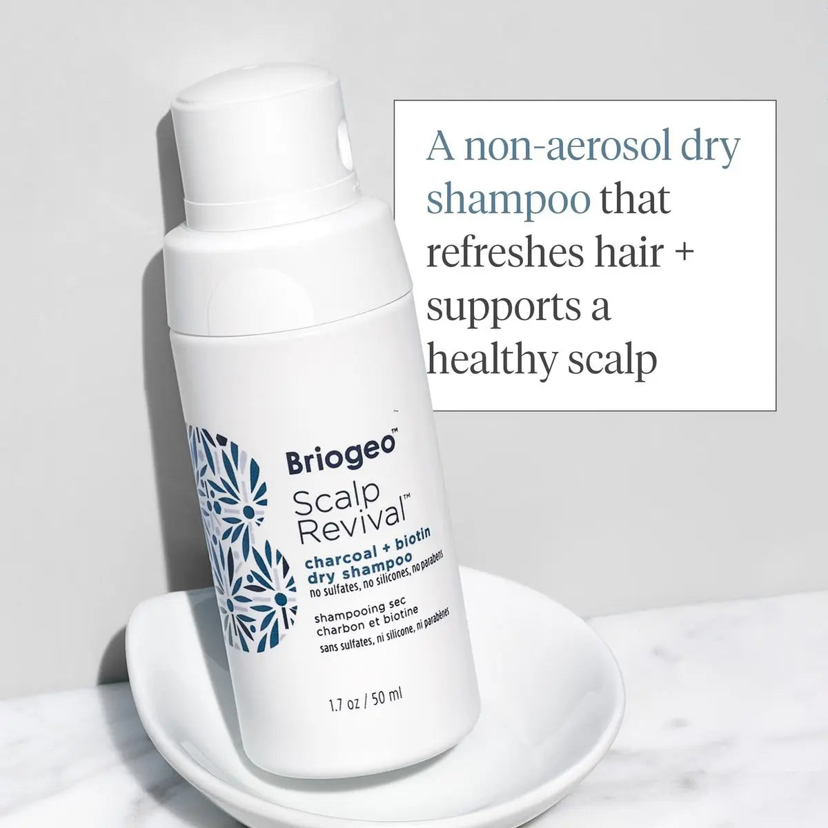 Briogeo Scalp Revival Charcoal + Biotin Dry Shampoo | Non-Aerosol Powder for Oily Roots | Detoxifying & Volumizing | Vegan & Cruelty-Free | 1.7 oz Avelisse