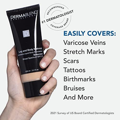 Dermablend Leg and Body Makeup Foundation with SPF 25 – 20N Light Natural, 3.4 Fl Oz Avelisse