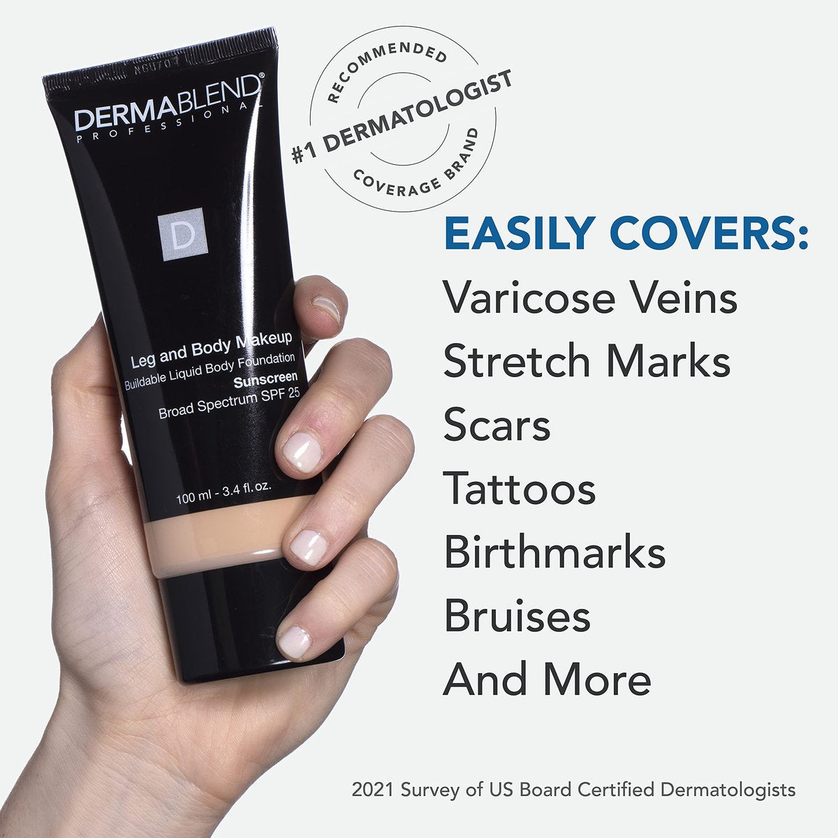 Dermablend Leg and Body Makeup Foundation with SPF 25 – 20N Light Natural, 3.4 Fl Oz Avelisse