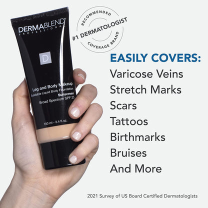 Dermablend Leg and Body Makeup Foundation with SPF 25 – 20N Light Natural, 3.4 Fl Oz Avelisse