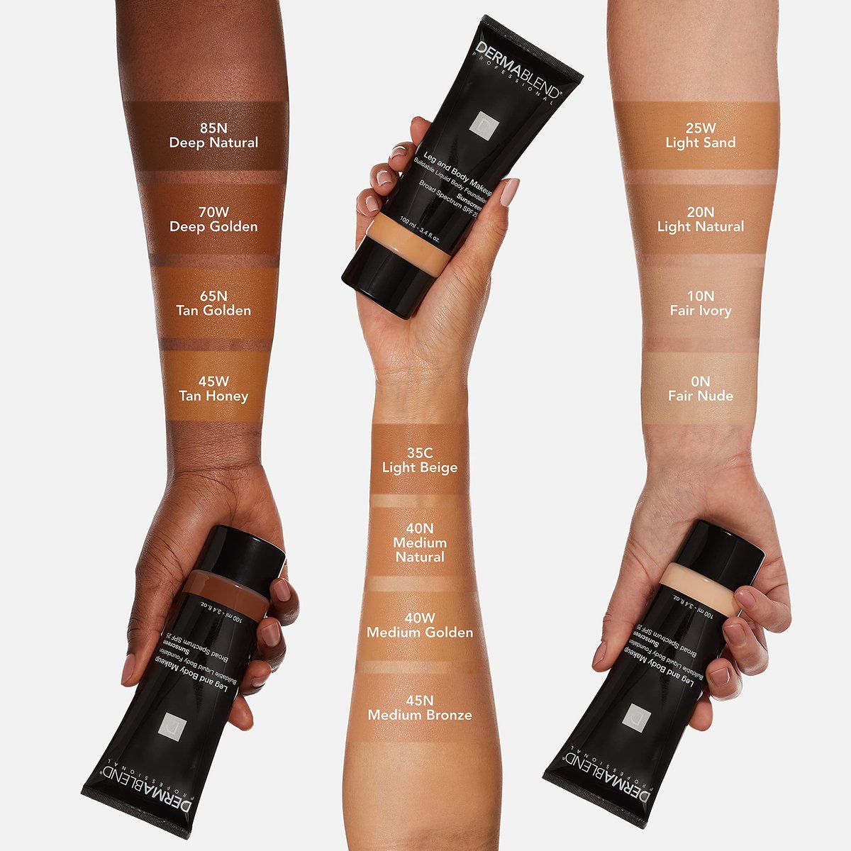 Dermablend Leg and Body Makeup Foundation with SPF 25 – 20N Light Natural, 3.4 Fl Oz Avelisse