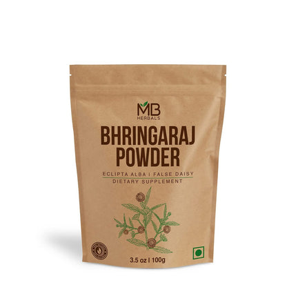 MB Herbals Pure Bhringraj Powder 100 Grams – Natural Eclipta Alba for Hair Growth & Care