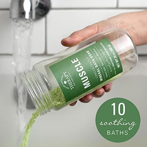 Village Naturals Therapy Muscle Concentrated Mineral Bath Soak - Eucalyptus Mint Scent, 20 oz (Pack of 4) Avelisse