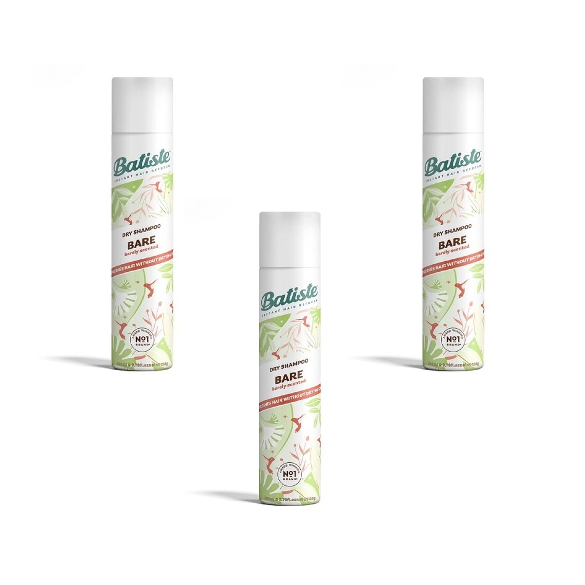 Batiste Dry Shampoo Bare 200ml (3 Pack) - Invisible, Fresh Scent, Volume Boost Avelisse