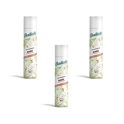 Batiste Dry Shampoo Bare 200ml (3 Pack) - Invisible, Fresh Scent, Volume Boost Avelisse