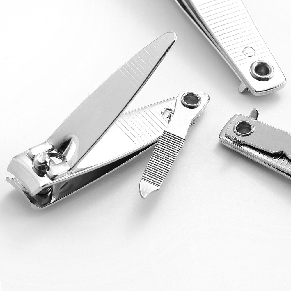4 Pcs Professional Stainless Steel Nail Clippers Set for Fingernails and Toenails with Swing Out Cleaner and File - Sharp, Wide Lever Nail Cutter for Seniors and Arthritic Hands - görsel 11
