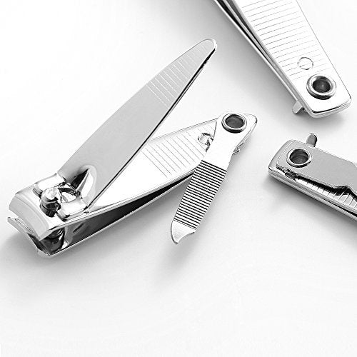 4 Pcs Professional Stainless Steel Nail Clippers Set for Fingernails and Toenails with Swing Out Cleaner and File - Sharp, Wide Lever Nail Cutter for Seniors and Arthritic Hands - görsel 12