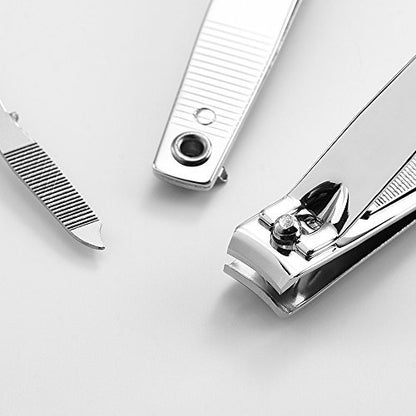 4 Pcs Professional Stainless Steel Nail Clippers Set for Fingernails and Toenails with Swing Out Cleaner and File - Sharp, Wide Lever Nail Cutter for Seniors and Arthritic Hands