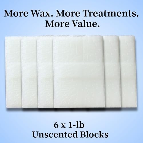 Performa Unscented Paraffin Wax Refill – 6-Pound Case (6 Blocks), Medical Grade for Hands & Feet, Quick-Melting Spa Wax for Paraffin Bath Avelisse