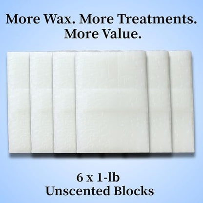 Performa Unscented Paraffin Wax Refill – 6-Pound Case (6 Blocks), Medical Grade for Hands & Feet, Quick-Melting Spa Wax for Paraffin Bath Avelisse