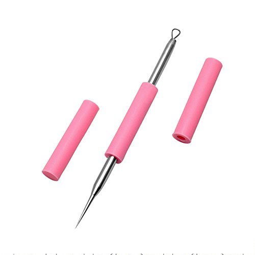 BEZOX Professional Acne Removal Needle - Pink Metal Blackhead & Whitehead Extractor Tool - görsel 2