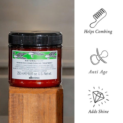 Davines Naturaltech Renewing Conditioning Treatment - Anti-Aging Conditioner for All Hair Types, with Hair Longevity Complex, 8.45 fl oz Avelisse