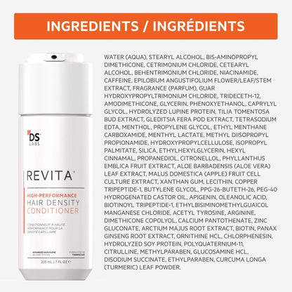 DS Laboratories Revita Conditioner - Scalp Refreshing Hydration for Fuller Looking Hair, Caffeine & Turmeric Infused, Sulfate & Silicone Free, Color Safe, 205 mL