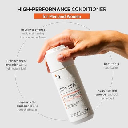 DS Laboratories Revita Conditioner - Scalp Refreshing Hydration for Fuller Looking Hair, Caffeine & Turmeric Infused, Sulfate & Silicone Free, Color Safe, 205 mL