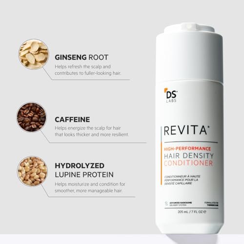 DS Laboratories Revita Conditioner - Scalp Refreshing Hydration for Fuller Looking Hair, Caffeine & Turmeric Infused, Sulfate & Silicone Free, Color Safe, 205 mL - görsel 12