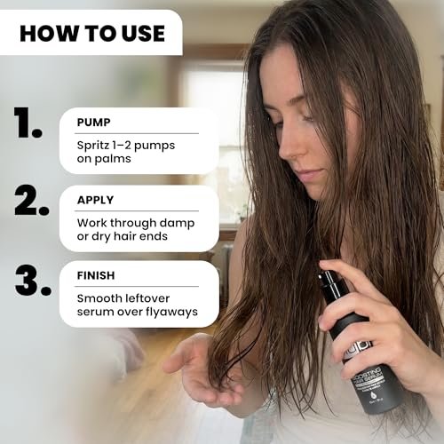 Nubi Marula Anti Frizz Serum - Smoothing Serum for Dry Hair Repair and Shine with Vitamin E, Aloe Vera - 2 Fl Oz - görsel 6
