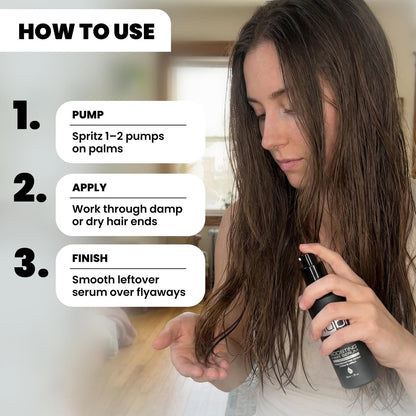 Nubi Marula Anti Frizz Serum - Smoothing Serum for Dry Hair Repair and Shine with Vitamin E, Aloe Vera - 2 Fl Oz
