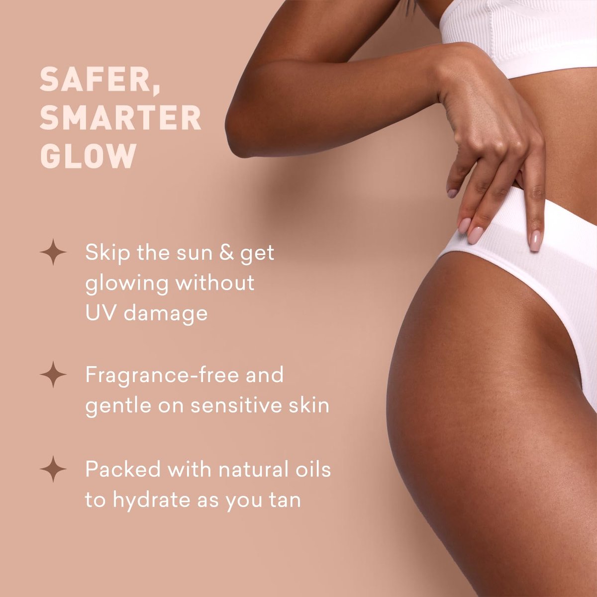 Just Nutritive Sunless Tanning Lotion Dark Tones - Indoor Self-Tanner for Body, 8 oz Avelisse