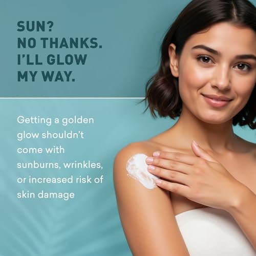 Just Nutritive Sunless Tanning Lotion Dark Tones - Indoor Self-Tanner for Body, 8 oz Avelisse