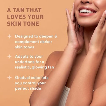 Just Nutritive Sunless Tanning Lotion Dark Tones - Indoor Self-Tanner for Body, 8 oz Avelisse