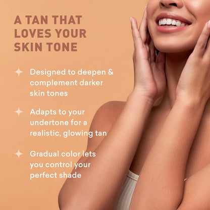 Just Nutritive Sunless Tanning Lotion Dark Tones - Indoor Self-Tanner for Body, 8 oz Avelisse