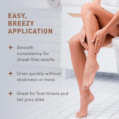 Just Nutritive Sunless Tanning Lotion - Light to Medium Tones, 8 oz - Natural Sun-Kissed Glow for All Skin Types Avelisse