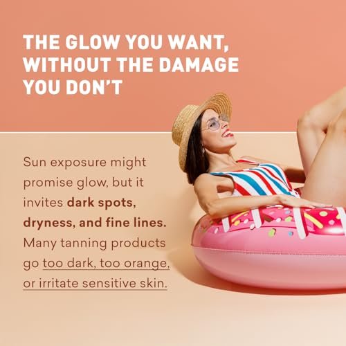 Just Nutritive Sunless Tanning Lotion - Light to Medium Tones, 8 oz - Natural Sun-Kissed Glow for All Skin Types Avelisse