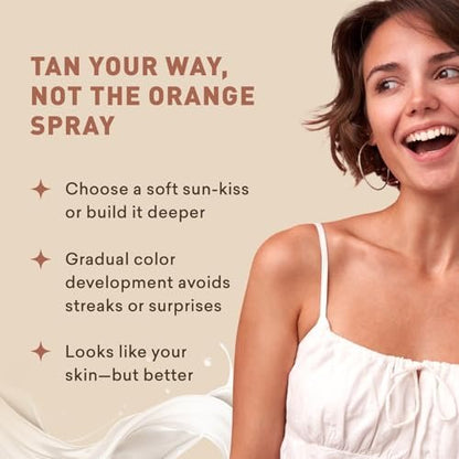 Just Nutritive Sunless Tanning Lotion - Light to Medium Tones, 8 oz - Natural Sun-Kissed Glow for All Skin Types Avelisse