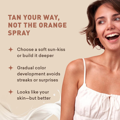 Just Nutritive Sunless Tanning Lotion - Light to Medium Tones, 8 oz - Natural Sun-Kissed Glow for All Skin Types Avelisse
