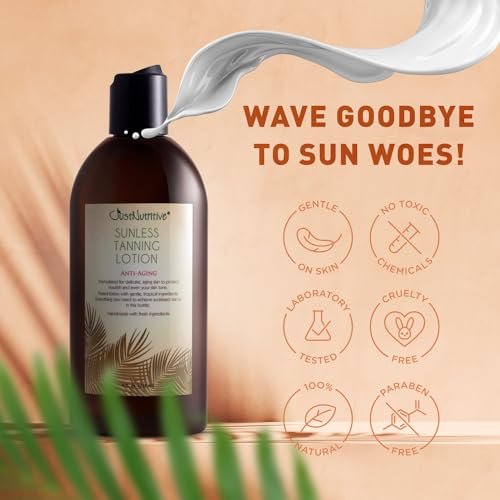 Sunless Tanning Lotion | Anti-Aging Self-Tanner | Body Tanning | Sun Kiss Glow Bronze Finish | Just Nutritive | 8 Oz Avelisse