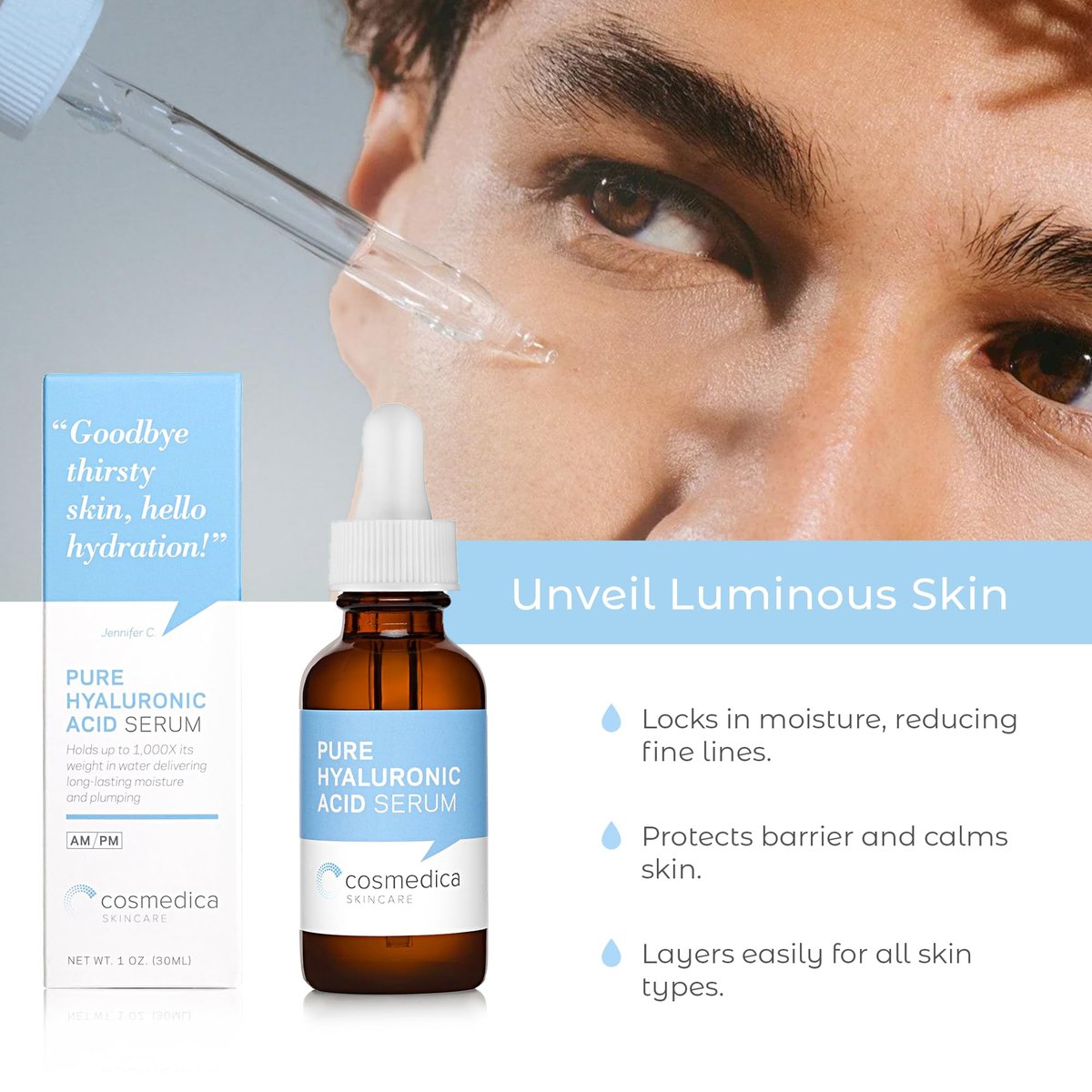 Vitamin C Super Serum & Pure Hyaluronic Acid Set – 2-Pack 0.5 Fl Oz Each Avelisse