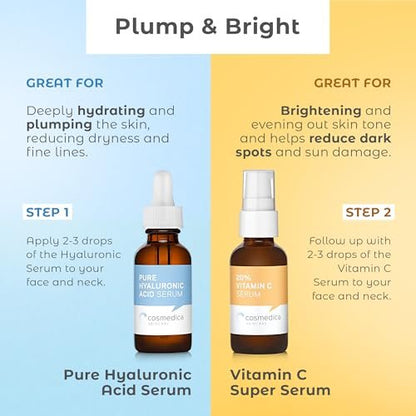 Vitamin C Super Serum & Pure Hyaluronic Acid Set – 2-Pack 0.5 Fl Oz Each Avelisse