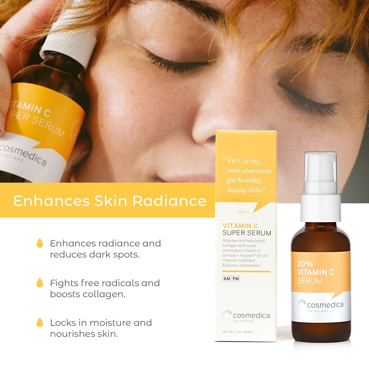 Vitamin C Super Serum & Pure Hyaluronic Acid Set – 2-Pack 0.5 Fl Oz Each Avelisse