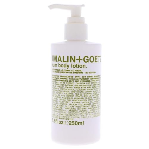 MALIN+GOETZ Rum Body Lotion – Lightweight Hydrating Moisturizer with Vitamin B5, Avocado & Grapeseed Oils, Fast-Absorbing, Vegetarian & Cruelty-Free, Dark Rum Scent, 8.5 fl oz Avelisse