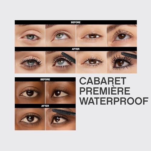 Vivienne Sabó Cabaret Premiere Black Waterproof Mascara - Volume, Length & Curling, Smudge Proof, Cruelty-Free, Made in Europe, 0.3 Fl Oz (1 Pack) Avelisse