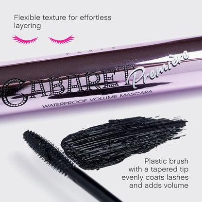 Vivienne Sabó Cabaret Premiere Black Waterproof Mascara - Volume, Length & Curling, Smudge Proof, Cruelty-Free, Made in Europe, 0.3 Fl Oz (1 Pack) Avelisse