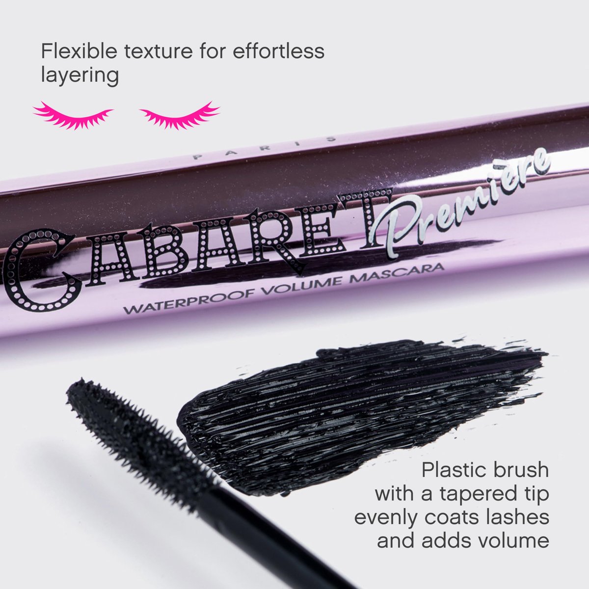 Vivienne Sabó Cabaret Premiere Black Waterproof Mascara - Volume, Length & Curling, Smudge Proof, Cruelty-Free, Made in Europe, 0.3 Fl Oz (1 Pack) Avelisse