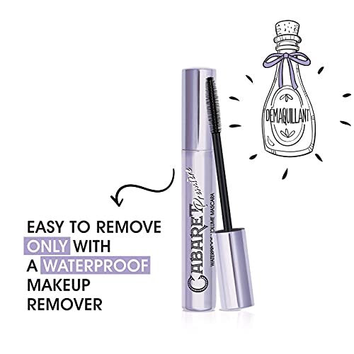 Vivienne Sabó Cabaret Premiere Black Waterproof Mascara - Volume, Length & Curling, Smudge Proof, Cruelty-Free, Made in Europe, 0.3 Fl Oz (1 Pack) Avelisse