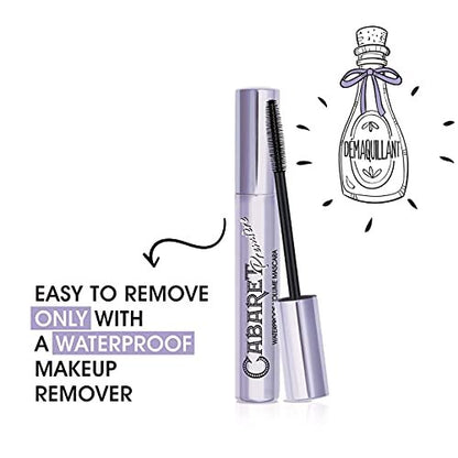 Vivienne Sabó Cabaret Premiere Black Waterproof Mascara - Volume, Length & Curling, Smudge Proof, Cruelty-Free, Made in Europe, 0.3 Fl Oz (1 Pack) Avelisse