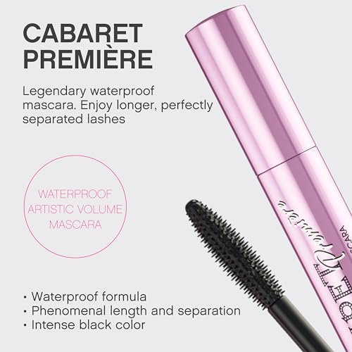 Vivienne Sabó Cabaret Premiere Black Waterproof Mascara - Volume, Length & Curling, Smudge Proof, Cruelty-Free, Made in Europe, 0.3 Fl Oz (1 Pack) Avelisse