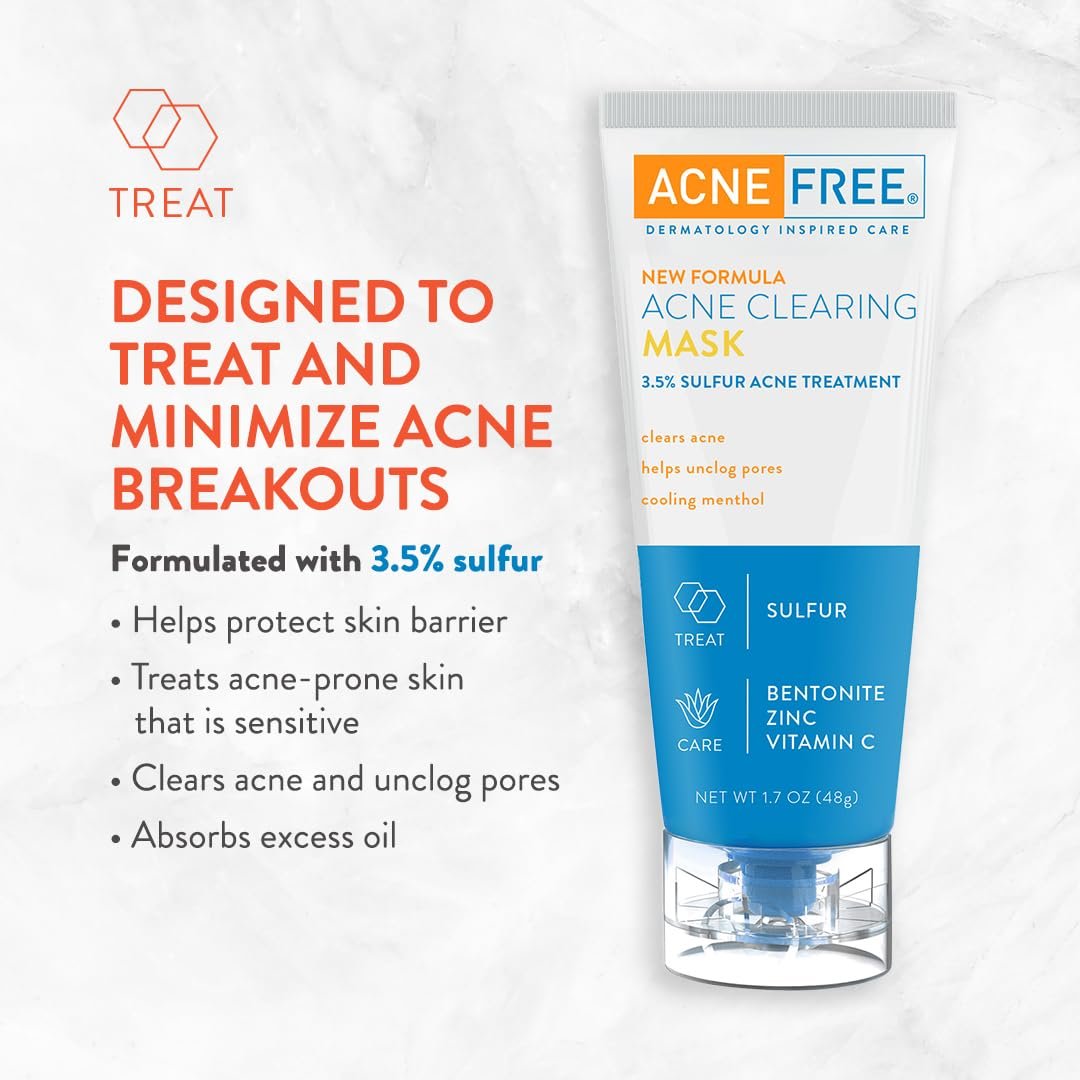 AcneFree Acne Clearing Mask with Sulfur, Vitamin C & Bentonite - 1.7 oz - görsel 5