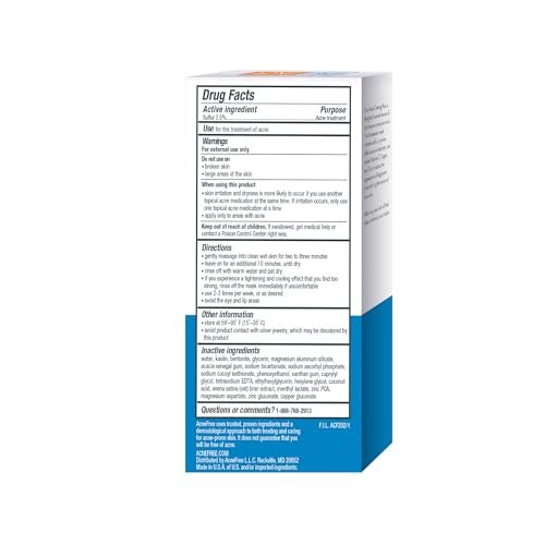 AcneFree Acne Clearing Mask with Sulfur, Vitamin C & Bentonite - 1.7 oz - görsel 18