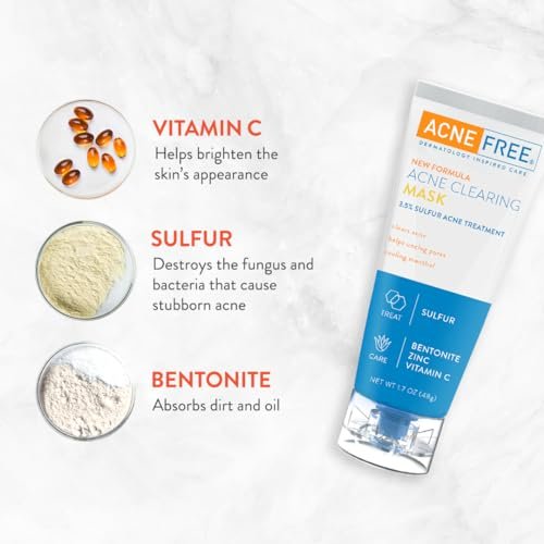 AcneFree Acne Clearing Mask with Sulfur, Vitamin C & Bentonite - 1.7 oz - görsel 8