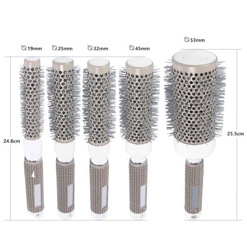 Professional Ceramic Ion Thermal Barrel Hair Brush Set - 5 Sizes for Blow Drying & Curling, Shiny Heat Styling - görsel 17