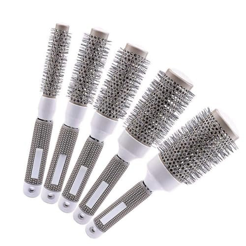 Professional Ceramic Ion Thermal Barrel Hair Brush Set - 5 Sizes for Blow Drying & Curling, Shiny Heat Styling - görsel 11