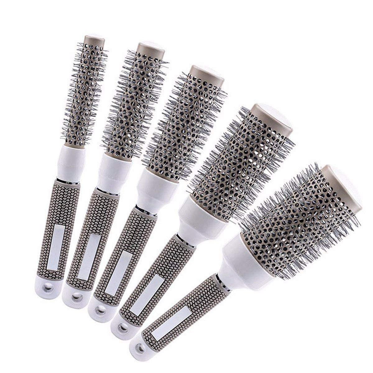 Professional Ceramic Ion Thermal Barrel Hair Brush Set - 5 Sizes for Blow Drying & Curling, Shiny Heat Styling - görsel 10