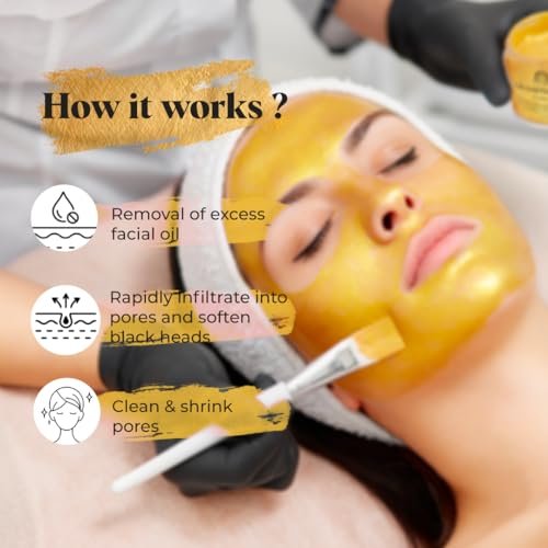 White Naturals One Day Sale 24K Gold Facial Mask – Anti-Aging Gold Face Mask for Flawless, Moisturized Skin, Reduces Wrinkles, Fine Lines & Acne Scars, Removes Blackheads, Dirt & Oils (8.8 oz) Avelisse
