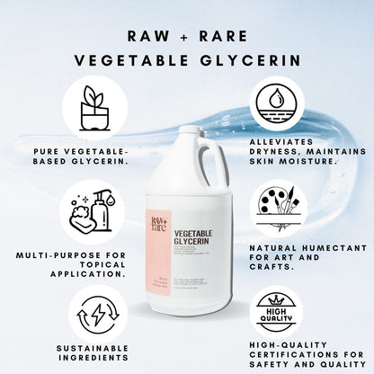 Raw Plus Rare Natural Glycerin for Skin and Face – USP Food Grade, Kosher, Halal, Pharmaceutical Grade – Bulk Gallon (128 fl oz) Avelisse